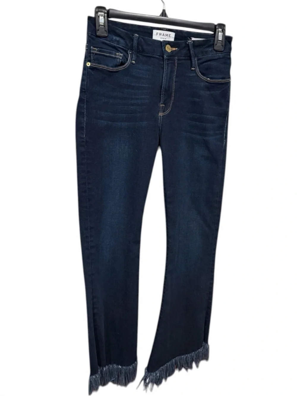 Frame Denim Dark Blue Ankle Crop Jeans - Picture 5 of 9
